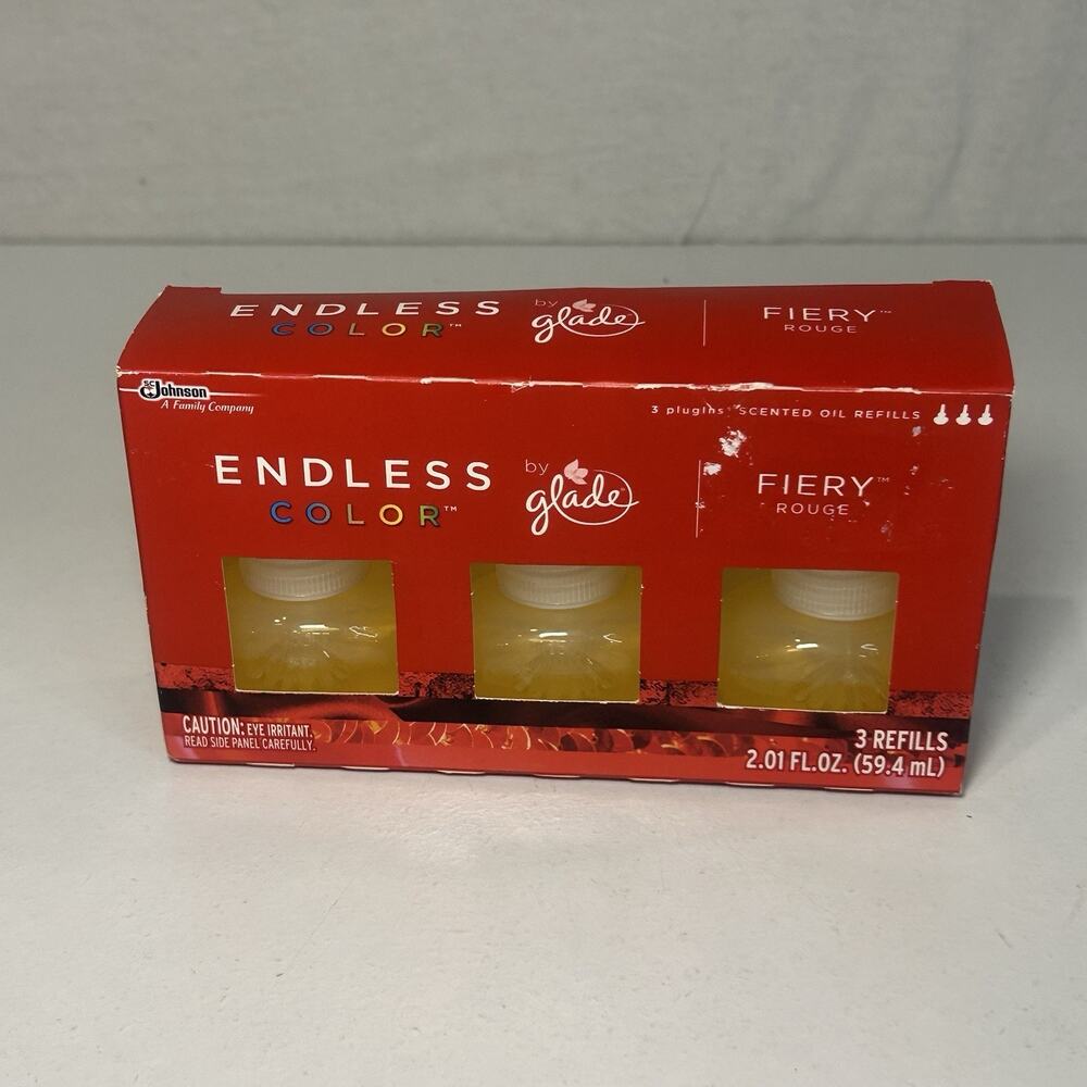 Glade Endless Color Fiery Rouge Plugins Scented Oil‎ Refills 3 Refills